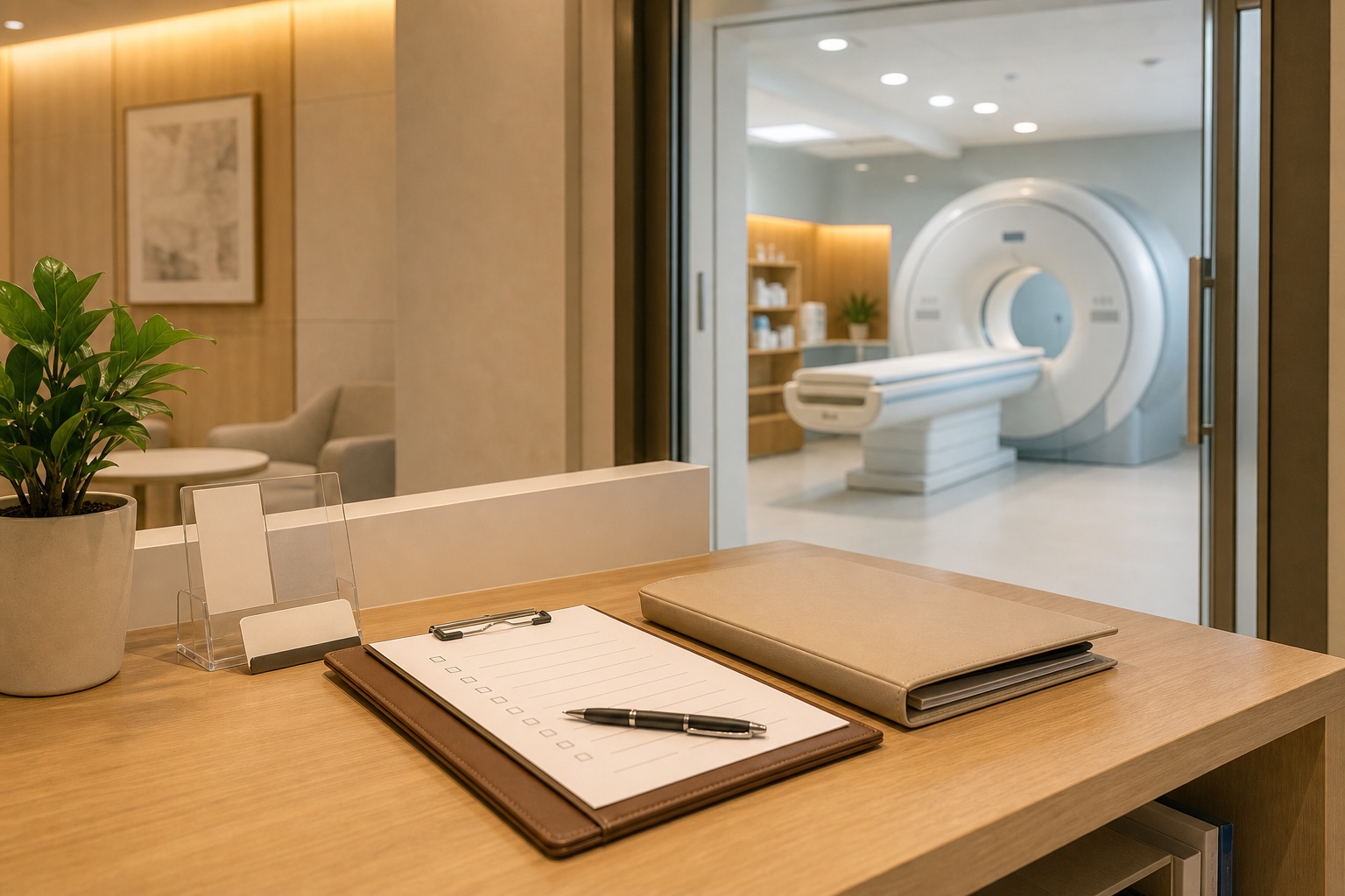 Imaging appointment preparation materials in a calm diagnostic setting