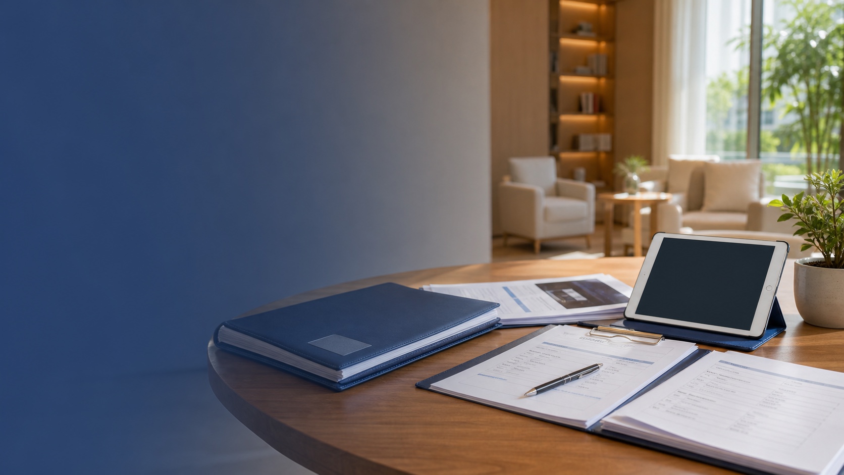Organized documents and tablet prepared for a non-clinical coordination readiness assessment